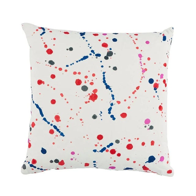 This pillow features Ink Splash by Porter Teleo for Schumacher with a Knife Edge finish. The name speaks for itself....