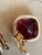 Glass Vintage Panetta Cushion-Cut Faux Ruby Clip-on Earrings, Pair For Sale - Image 7 of 7