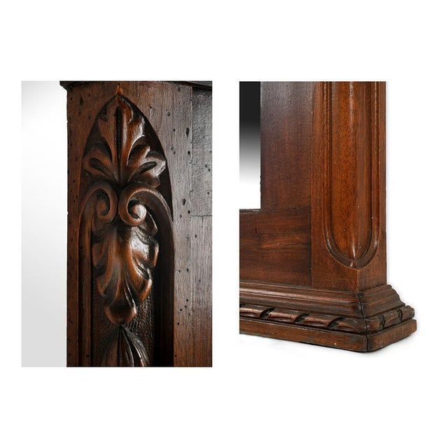 Carved Wooden Mirror For Sale - Image 4 of 5