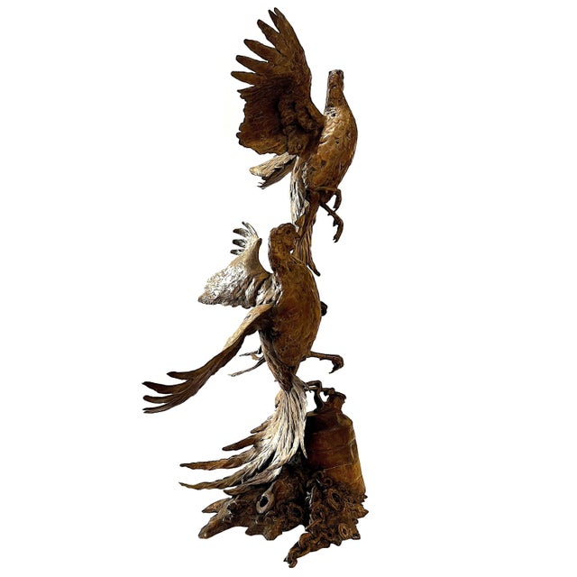 Monumental Bronze Sculpture - Pheasants - "Farmboys" by Stefan Savides For Sale - Image 4 of 13