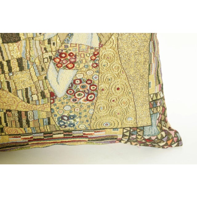 Gustav Klimt the Kiss Throw Pillow Cushion Decor For Sale In Palm Springs - Image 6 of 8