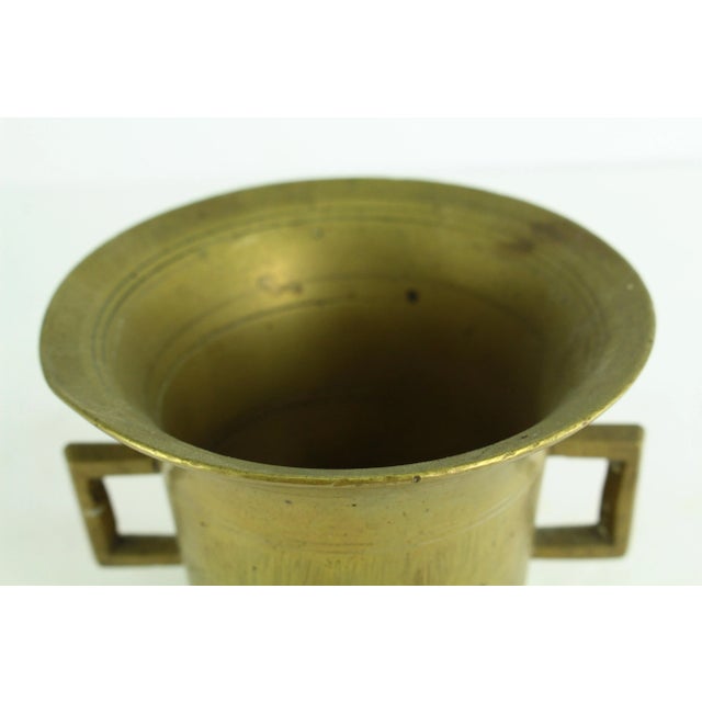 19th Century Apothecary Mortar and Pestle Set, Heavy Solid Bronze/Brass For Sale - Image 10 of 12