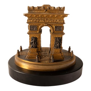 Antique French Grand Tour Gilt Bronze Architectural Model Arc De Triomphe 1825 For Sale