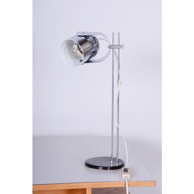 Mid-Century Modern Table Lamp in Chrome by J. Indra for Combi Lux, Czech, 1970s For Sale - Image 6 of 10