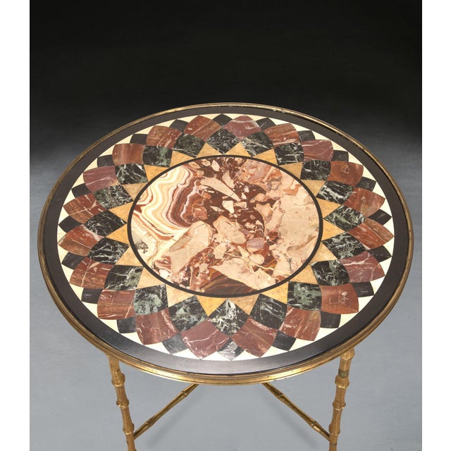 Early 19th Century Italian specimen marble low occasional table. The circular top of good design and geometric pattern...
