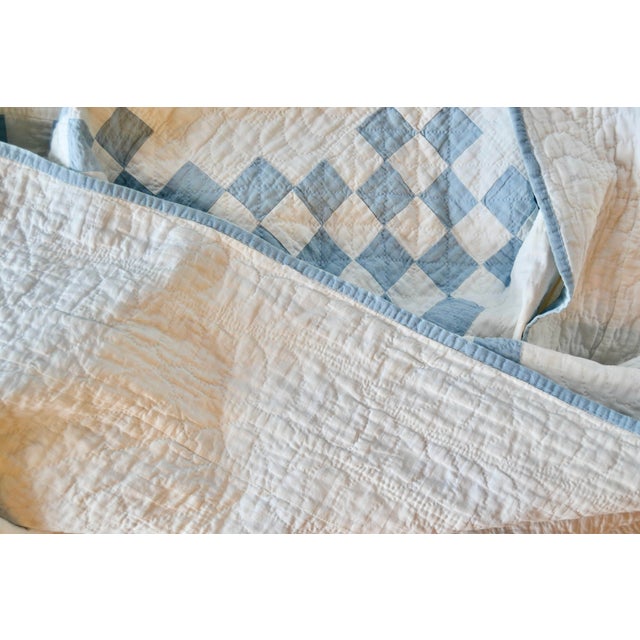 Textile Early 20th C Double Irish Chain Quilt - For Sale - Image 7 of 15