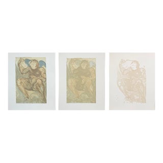 1960s Salvador Dali Divine Comedy Purgatory Canto 15 Decomposition - Set of 3 For Sale