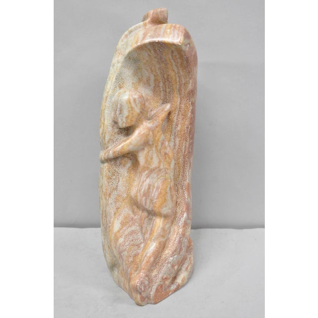 Vintage Seymour Shuren Modern Pink Carved Marble Abstract Nude Figure Sculpture For Sale - Image 10 of 18