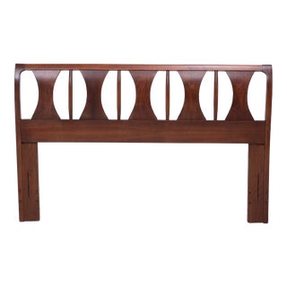 Kent Coffey Perspecta Walnut Rosewood Queen Size Headboard 60" For Sale