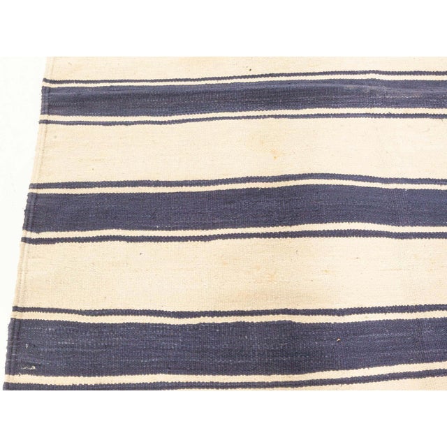 Mid 20th Century Doris Leslie Blau Vintage Indian Dhurrie Striped Rug For Sale - Image 5 of 11