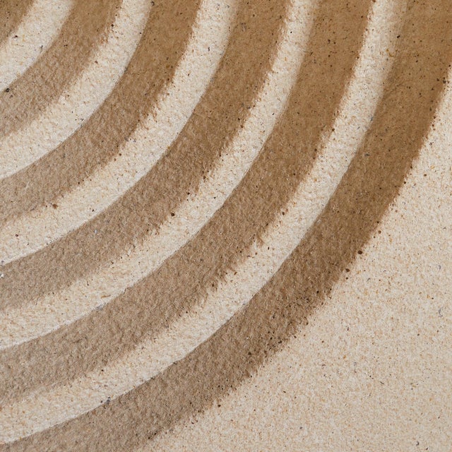 Beige Italian Sandstone Base Dining Table with Glass Top in the Manner of Carlo Scarpa For Sale - Image 8 of 9