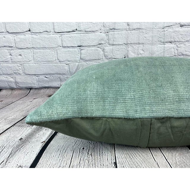 16 x 24 Hemp Pillow Turkish Cushion Natural Spanish Green Pillow Cushion Cover For Sale - Image 4 of 4