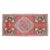 a Vintage Turkish Small yastik rug, pinkish red background rug perfect for entryway, bath or in front of the kitchen sink....