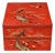 Japanese Antique Red Lacquered Snack Keepsake Box Hand Painted 2-Tier For Sale