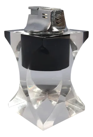 Modern Eei Metal Acrylic Glass Table Lighter, 1980s