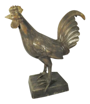 Antique Wood Carved Paper Mache Rooster Mold