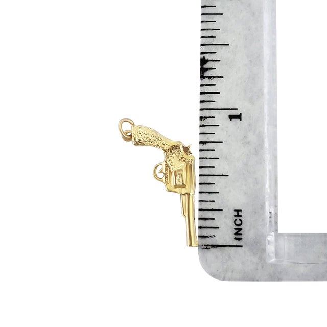Contemporary Gun Charm/Pendant 14k Yellow Gold For Sale - Image 3 of 4
