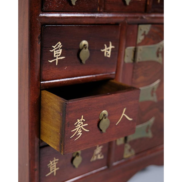 Antique Apothecary Cabinet with Drawers in Dark Wood, 1890s For Sale - Image 5 of 15