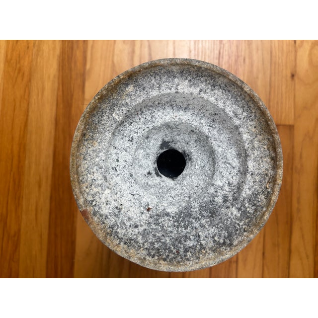 Metal Vintage Regency-Style Metal Garden Urn For Sale - Image 7 of 8