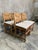 Handsome set of vintage rush seat and back dining chairs in solid oak — the classic French/Continental country form, and...