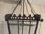 Stunning vintage metal tole lantern having pierced gallery at the top and decorative ram’s heads. 6 glass panels 4 lights...