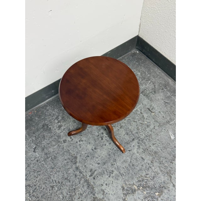 Brown Bombay Company Round Tripod Pedestal Accent Table For Sale - Image 8 of 12