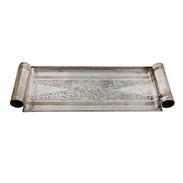 Jean Dunand Dinanderie Tray, Hammered Metal, Art Deco For Sale - Image 14 of 15
