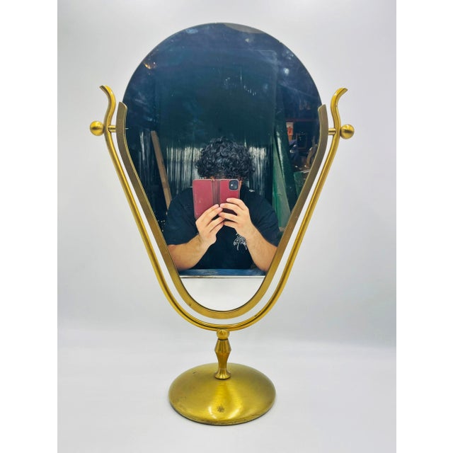 1960s Charles Hollis Jones Sculptural Brass Pivot Mirror, 1960s Hollywood Regency For Sale - Image 5 of 18