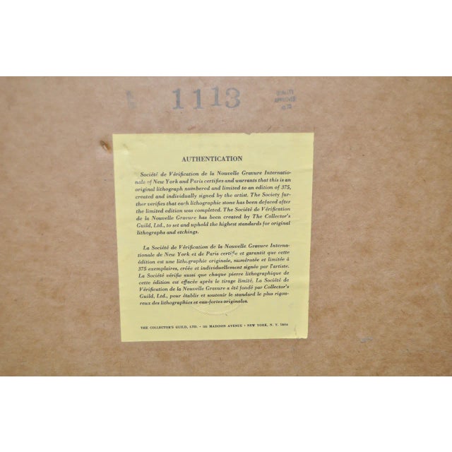 Paper Victor Zarou Vintage Color Lithograph C.1970 For Sale - Image 7 of 8