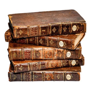 Rare 1739 the Christian Life John Scott Complete Set Antique Leather Books For Sale