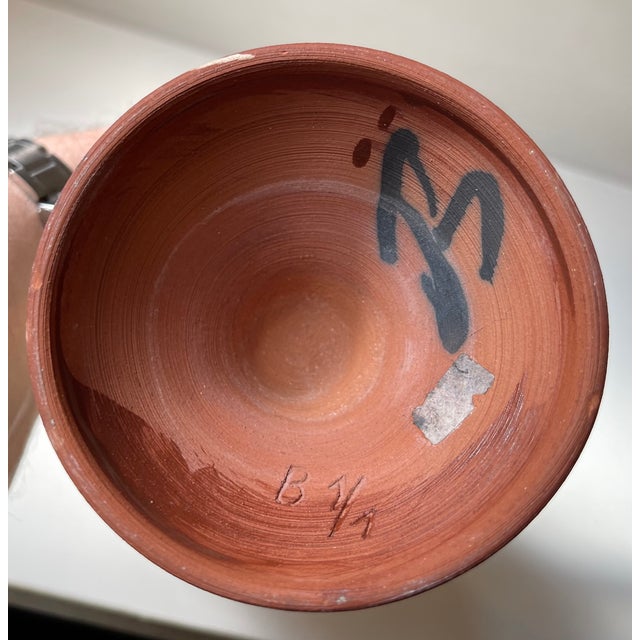 Art Deco Hand-Painted Terracotta Vase For Sale - Image 4 of 6