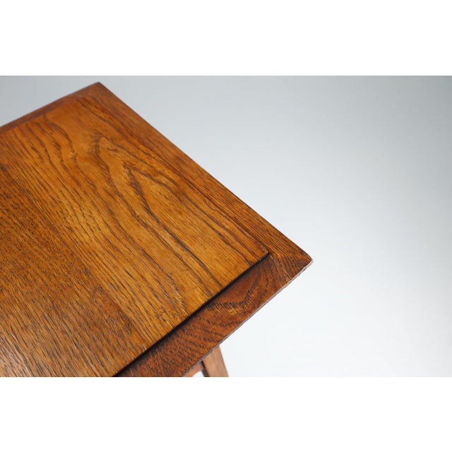 French Art Deco Pedestal Console in Oak, 1920s For Sale - Image 6 of 12