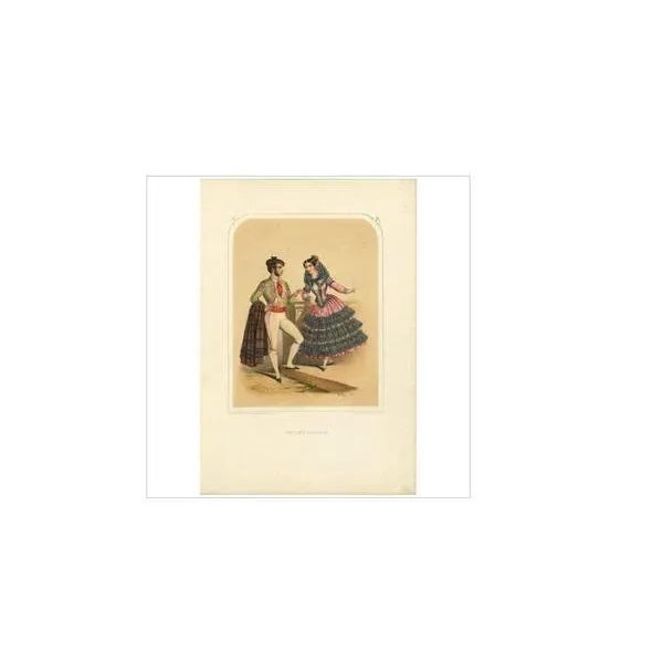 Antique print titled 'Spanish Costumes'. This print originates from ‘Les Nations. Album des Costumes de Tous les Pays’ by...