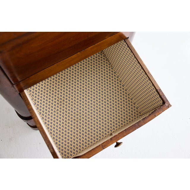 19th Century Italian Walnut Commode, Neoclassical Design, Brass Knobs For Sale - Image 16 of 17