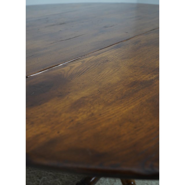 Wood Vintage English Oak Gate Leg Drop Leaf Dining Table For Sale - Image 7 of 17