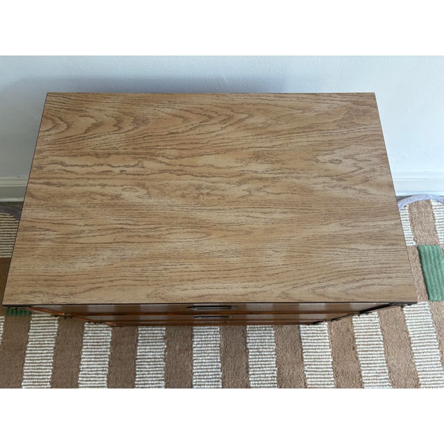 1966 Drexel Campaign Chest – Mid-Century Modern Wood Dresser Chest With Brass Hardware For Sale - Image 9 of 10