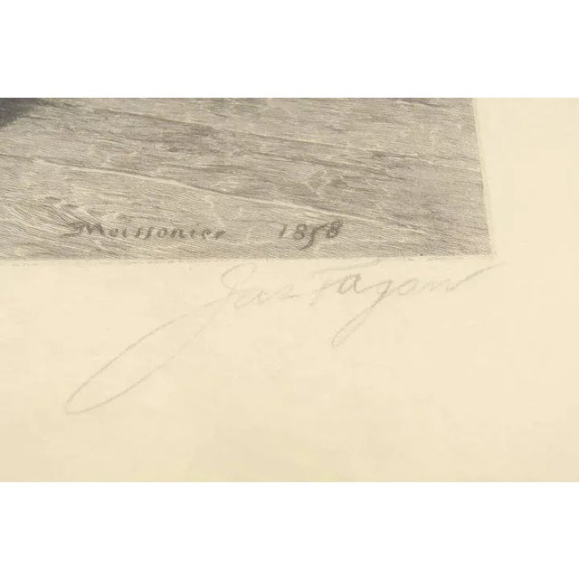 1900s Figurative Etching by James Fagan After Ernest Meissonier, Framed For Sale - Image 4 of 8