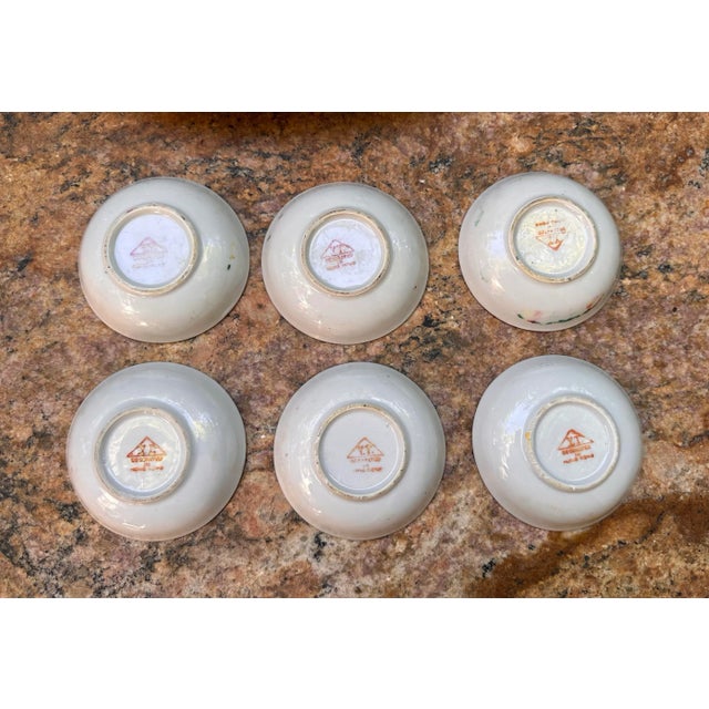 Ceramic Vintage Chinese Hand Painted Porcelain Rooster Chinoiserie Motif 14 Piece Tea Set For Sale - Image 7 of 12