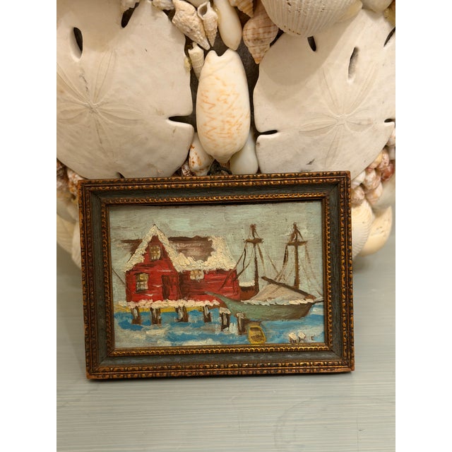 Small Ship Painting, Framed For Sale In Charleston - Image 6 of 9