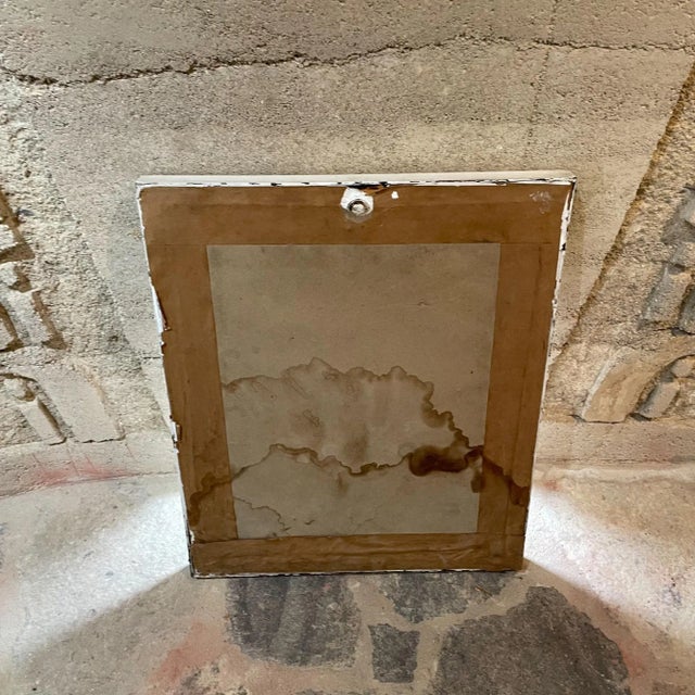 1960s Female Nude Torso Painting on Metal, Framed For Sale - Image 11 of 12