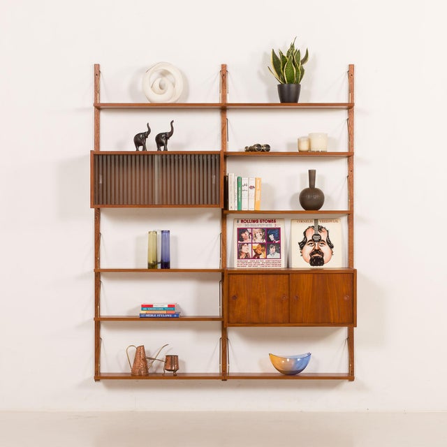 Mid-Century Modern Vintage Danish Wall Unit in Teak from PS System,, 1960s, Set of 13 For Sale - Image 3 of 17