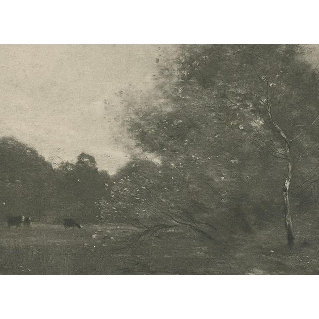 After Corot, River Landscape with Boatman and Cows, 1880, Etching For Sale - Image 6 of 9