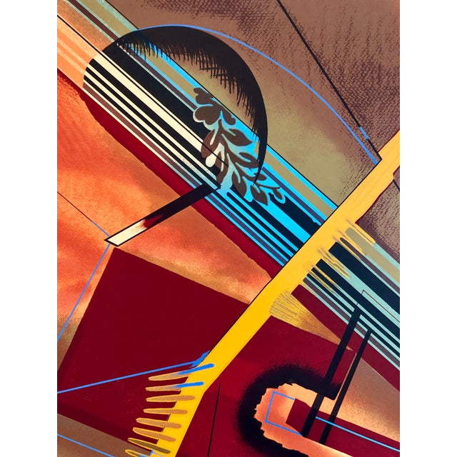 William Schwedler, Surrealist Architectural Landscape Silkscreen 1970s Chicago Modernist Lithograph, 1978 For Sale In Miami - Image 6 of 7