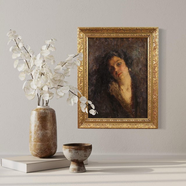 Female Portrait, 1890, Oil on Canvas, Framed For Sale - Image 15 of 16