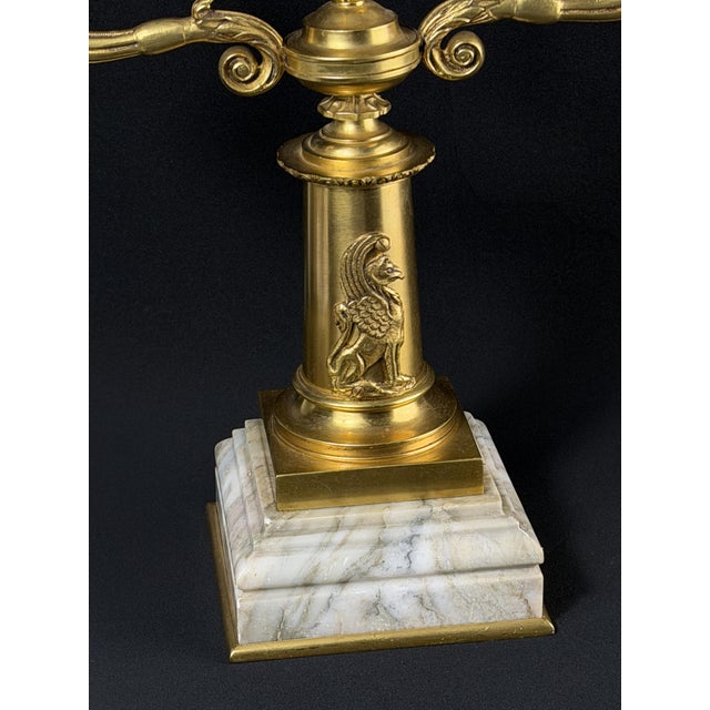 Antique French Gilt Bronze Candelabras with Marble Bases, 1890s, Set of 2 For Sale - Image 6 of 13