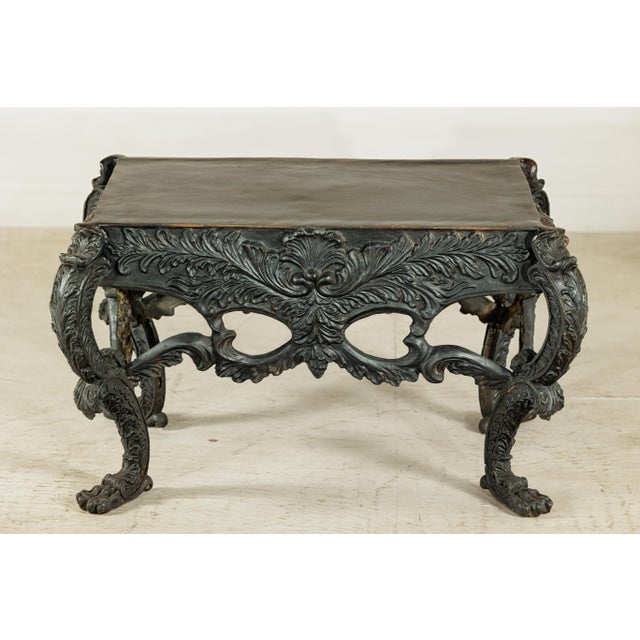 Late 20th Century Bronze Table with Sculpted Lion Heads, Paw Feet, and Ornate Foliage Detailing For Sale - Image 9 of 18