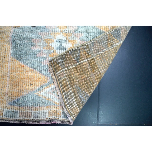 1960s Vintage Geometric Design Turkish Herki Runner For Sale - Image 10 of 11