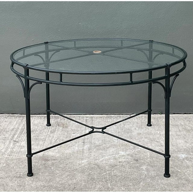 Late 20th Century Vintage Brown Jordan “Florentine” Cast Aluminum Outdoor Dining Table For Sale - Image 5 of 12