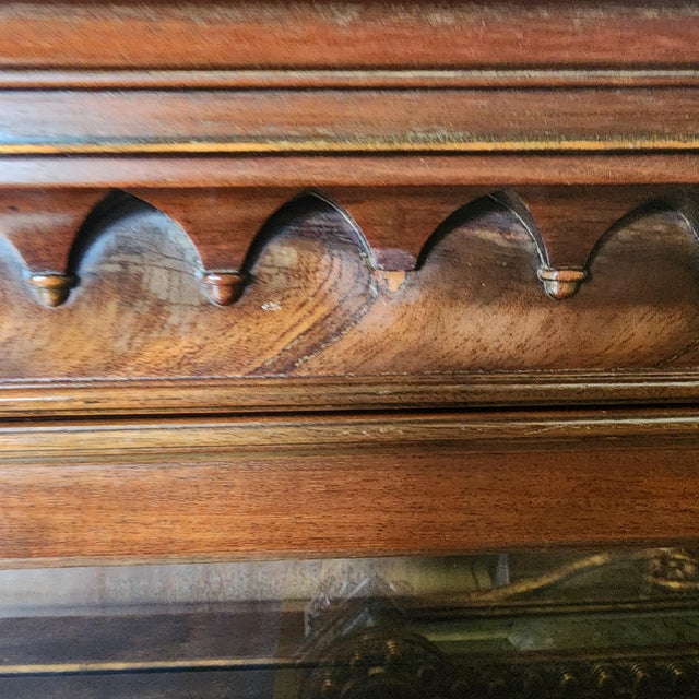 Antique Walnut China Cabinet Chippendale by Royal Furniture Co For Sale - Image 14 of 15