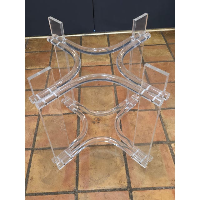 Mid-Century Modern 1970s Attributed to Charles Hollis Jones Lucite Dining Table For Sale - Image 3 of 18